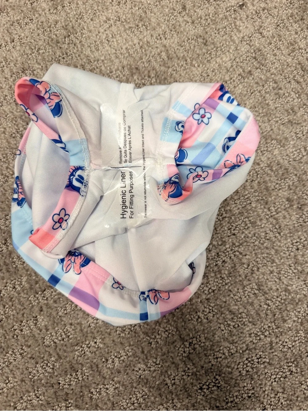 NWT Girls Pink & Blue Minnie Mouse Two-Piece Swim Bikini